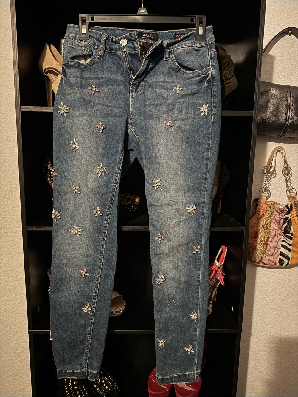 Earl Jeans Blue Embellished Boyfriend Jeans